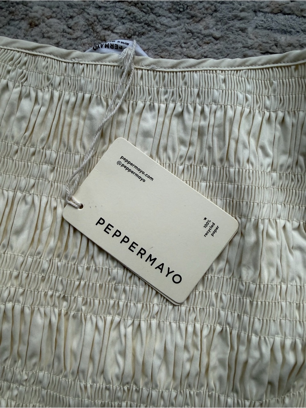 Peppermayo Garden Kisses Shirred Mini Dress - Ivory (NWT) - Picture 8 of 10